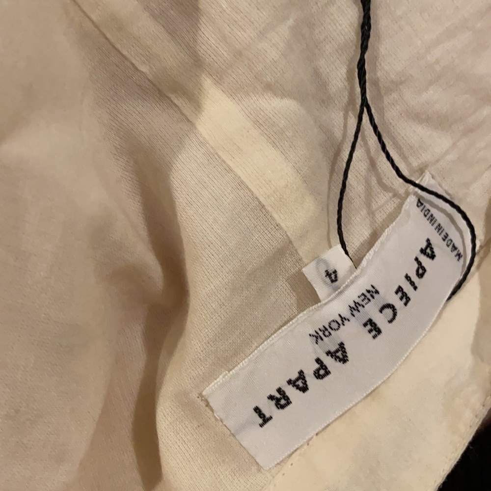 Apiece Apart / eyelet tiered midi shirt dress cream sz 4 small - Picture 5 of 6